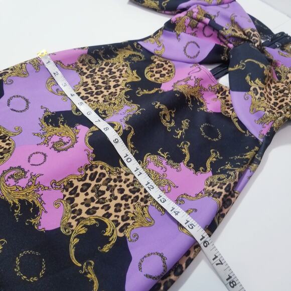 Flounce London Off Shoulder Midriff Bodycon Dress Puff Sleeves - Picture 7 of 14